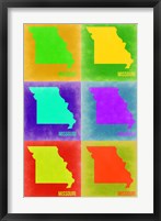 Framed Missouri Pop Art Map 2