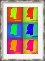 Framed Mississippi Pop Art Map 1