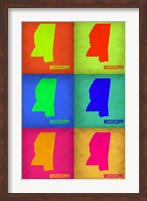 Framed Mississippi Pop Art Map 1