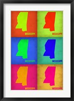 Framed Mississippi Pop Art Map 1