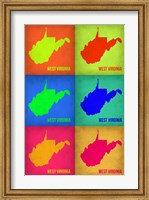 Framed West Virginia Pop Art Map 1