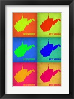 Framed West Virginia Pop Art Map 1