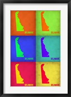 Framed Delaware Pop Art Map 1