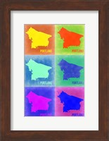 Framed Portland Pop Art Map 3