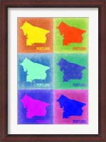 Framed Portland Pop Art Map 3