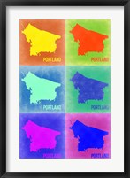 Framed Portland Pop Art Map 3