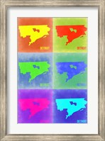 Framed Detroit Pop Art Map 3