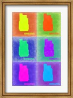 Framed Minneapolis Pop Art Map 3