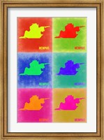 Framed Memphis Pop Art Map 3