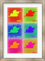 Framed Memphis Pop Art Map 3