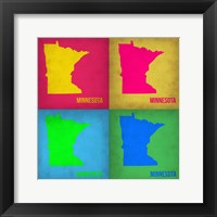 Framed Minnesota Pop Art Map 1