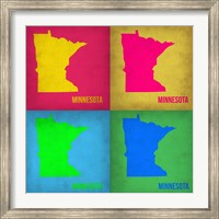 Framed Minnesota Pop Art Map 1