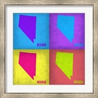 Framed Nevada Pop Art Map 1