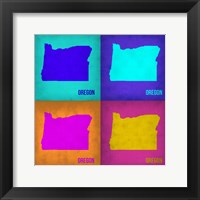 Framed Oregon Pop Art Map1