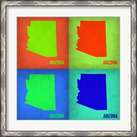 Framed Arizona Pop Art Map1
