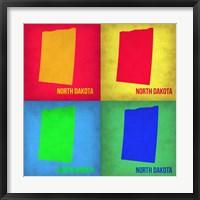 Framed North Dakota Pop Art Map 1