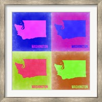 Framed Washington Pop Art Map 2