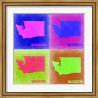 Framed Washington Pop Art Map 2