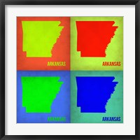 Framed Arkansas Pop Art Map 1