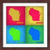 Framed Wisconsin Pop Art Map 1