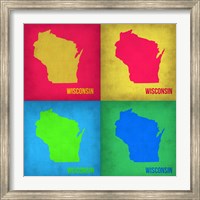 Framed Wisconsin Pop Art Map 1