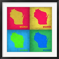 Framed Wisconsin Pop Art Map 1