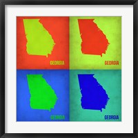 Framed Georgia Pop Art Map 1