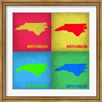 Framed North Carolina Pop Art Map 1