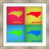 Framed North Carolina Pop Art Map 1