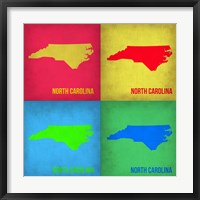 Framed North Carolina Pop Art Map 1