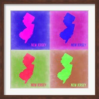 Framed New Jersey Pop Art Map 2