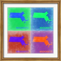 Framed Massachusetts Pop Art Map 2