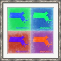 Framed Massachusetts Pop Art Map 2