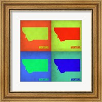 Framed Montana Pop Art Map 1