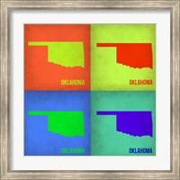 Framed Oklahoma Pop Art Map 1