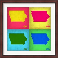 Framed Iowa Pop Art Map 1