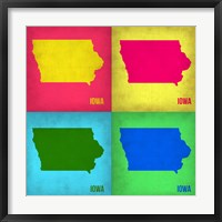 Framed Iowa Pop Art Map 1