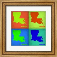 Framed Louisiana Pop Art Map 1