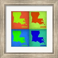 Framed Louisiana Pop Art Map 1