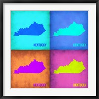 Framed Kentucky Pop Art Map 1