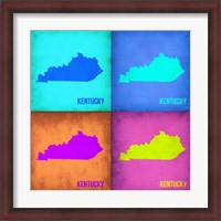 Framed Kentucky Pop Art Map 1