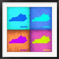 Framed Kentucky Pop Art Map 1