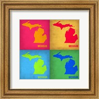 Framed Michigan Pop Art Map 1
