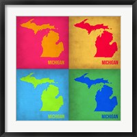 Framed Michigan Pop Art Map 1