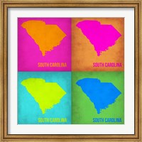 Framed South Carolina Pop Art Map 1