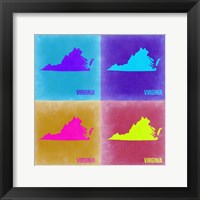 Framed Virginia Pop Art Map 2