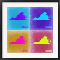 Framed Virginia Pop Art Map 2