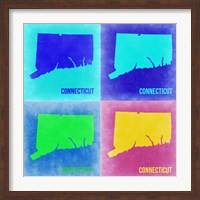 Framed Connecticut Pop Art Map 2