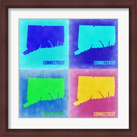 Framed Connecticut Pop Art Map 2