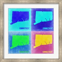 Framed Connecticut Pop Art Map 2